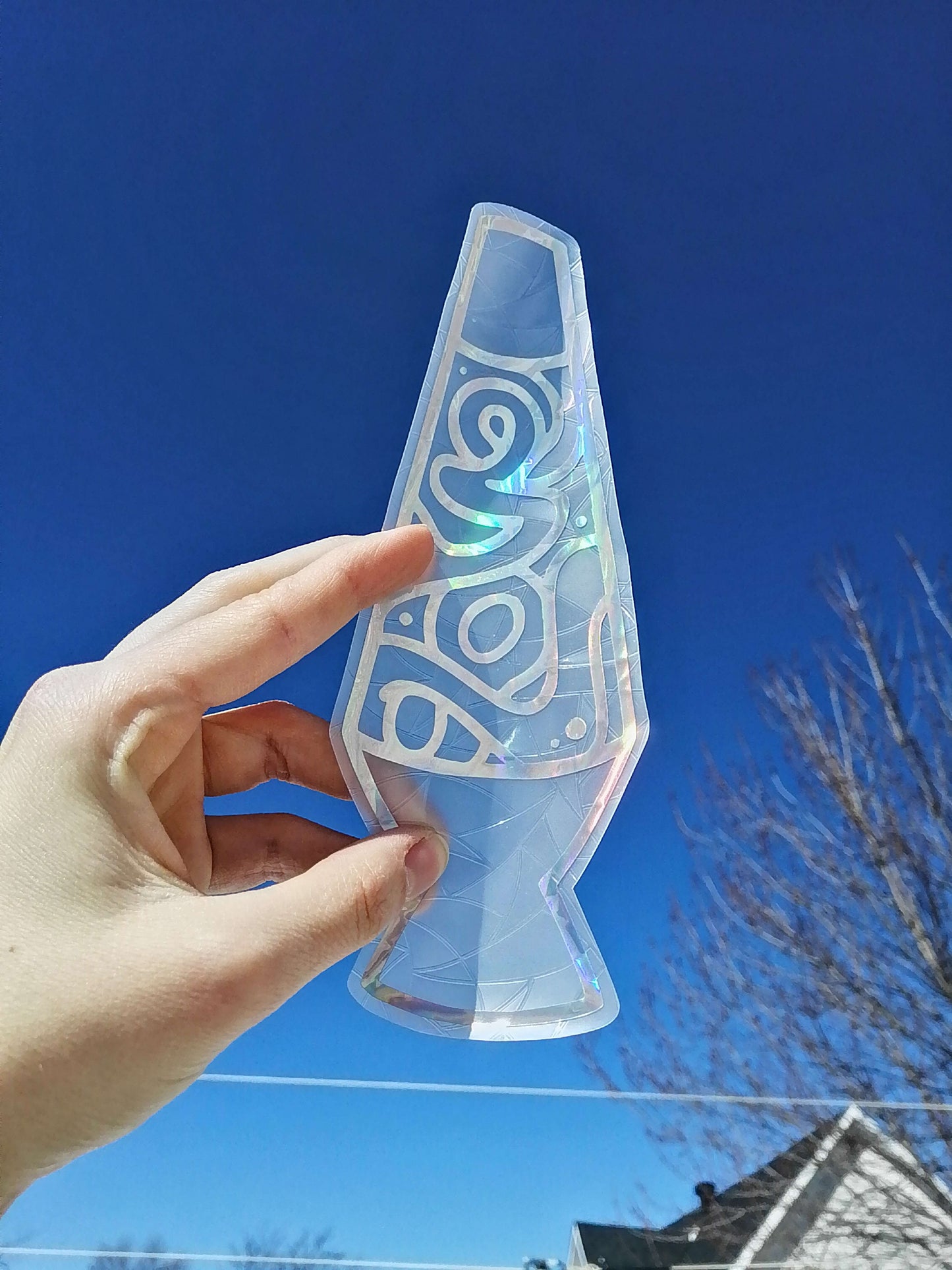 Lava lamp sticker suncatcher