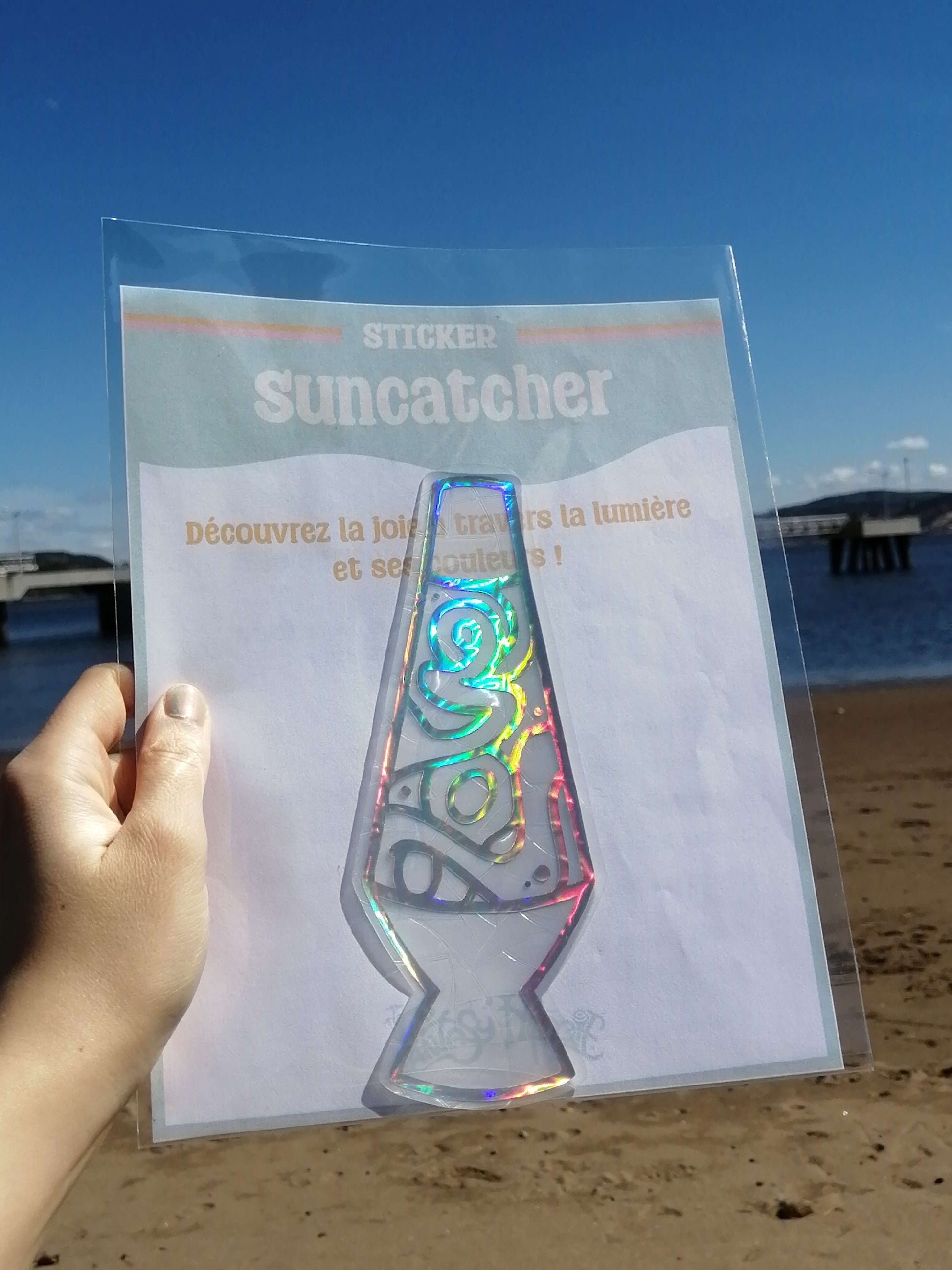 Lava lamp sticker suncatcher