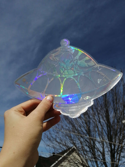 Alien sticker suncatcher