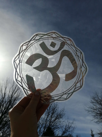 Ohm sticker suncatcher