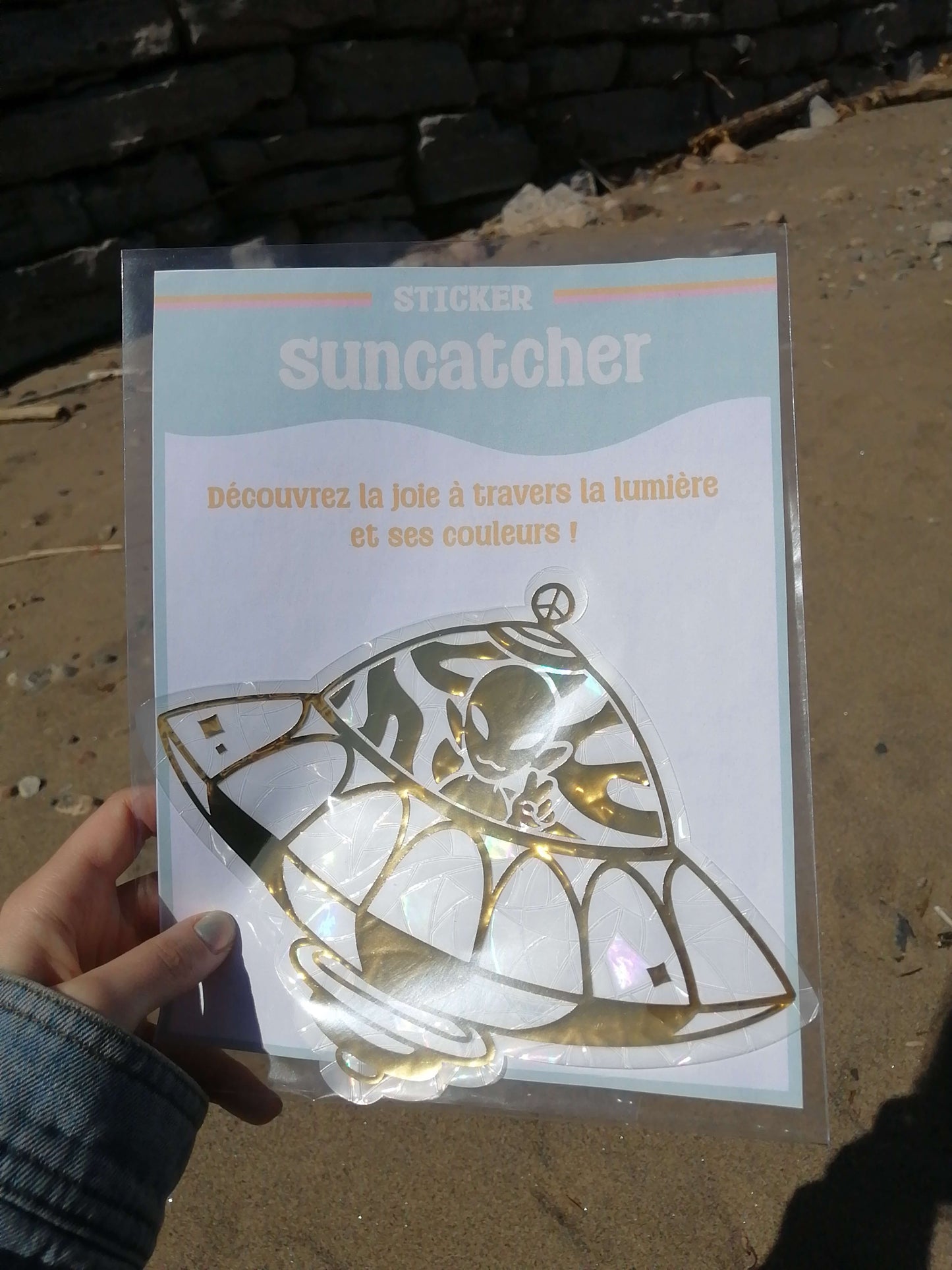 Alien sticker suncatcher